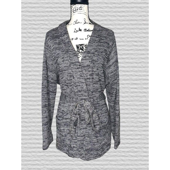 Lucky Brand Open Front Belted Cardigan Sweater  Womens XXL Gray Long Line Cozy - Picture 1 of 6